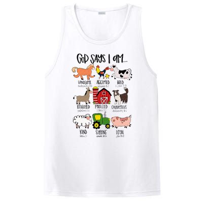 God Says I Am Animal Farms Funny Christian Lover Girls PosiCharge Competitor Tank