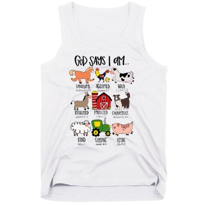 God Says I Am Animal Farms Funny Christian Lover Girls Tank Top