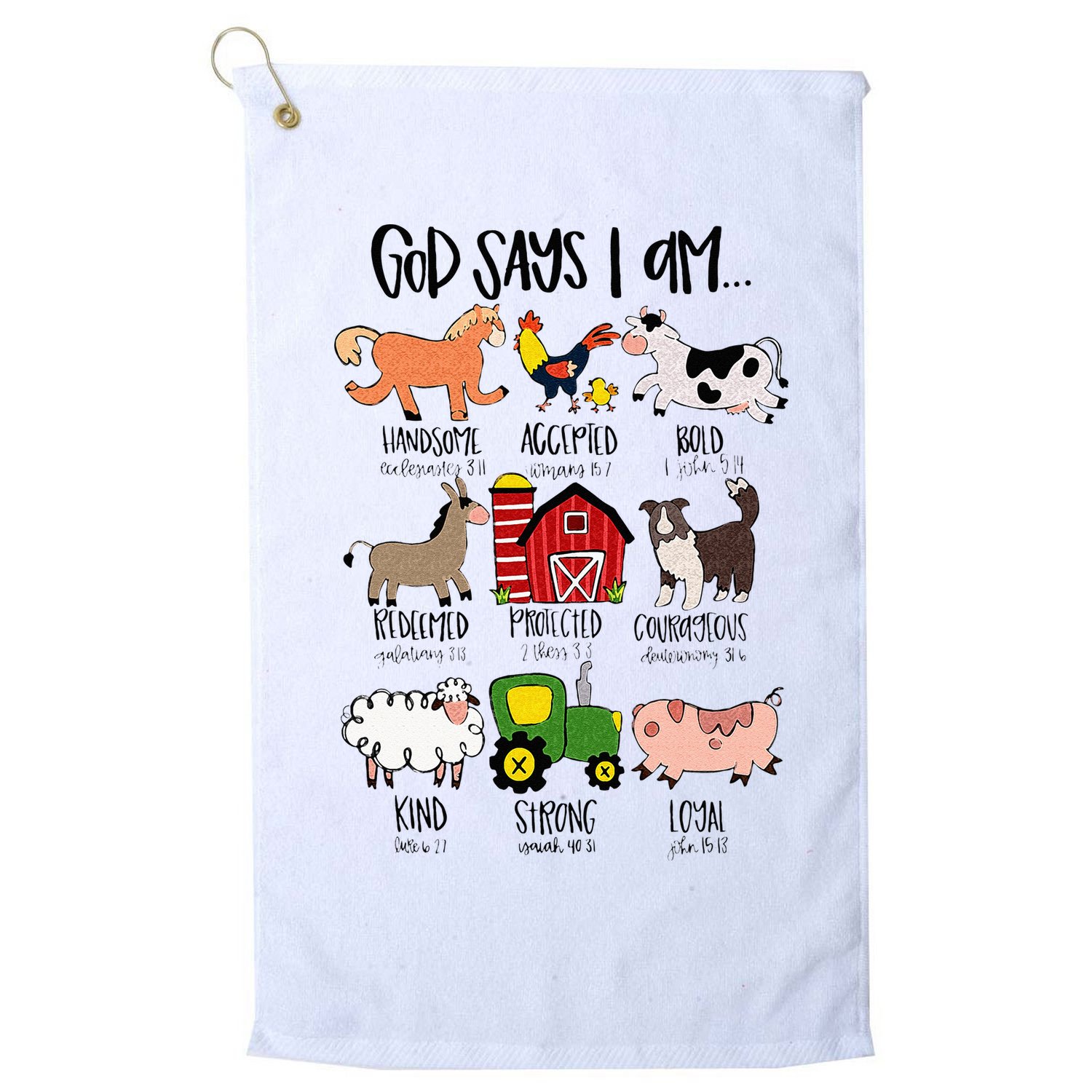 God Says I Am Animal Farms Funny Christian Lover Girls Golf Towel