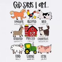 God Says I Am Animal Farms Funny Christian Lover Girls Toddler T-Shirt