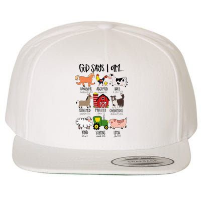 God Says I Am Animal Farms Funny Christian Lover Girls Wool Snapback Cap