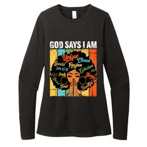 Gods Say I Am Melanin Black History Juneteenth Blm Christian Gift Womens CVC Long Sleeve Shirt