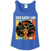 Gods Say I Am Melanin Black History Juneteenth Blm Christian Gift Ladies Essential Tank