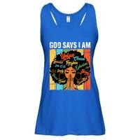 Gods Say I Am Melanin Black History Juneteenth Blm Christian Gift Ladies Essential Flowy Tank