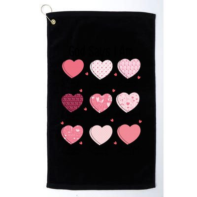 God Says I Am Christian Valentien Coquette Jesus Valentine Meaningful Gift Golf Towel