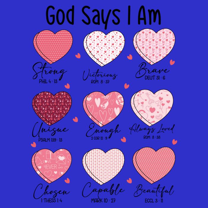 God Says I Am Christian Valentien Coquette Jesus Valentine Meaningful Gift Tall T-Shirt