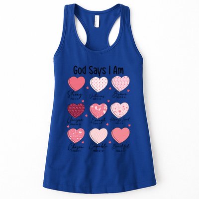 God Says I Am Christian Valentien Coquette Jesus Valentine Meaningful Gift Womens Tank Top