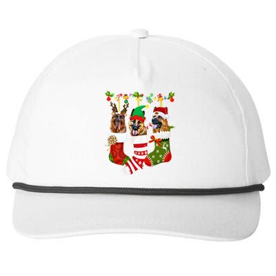 Ger Shepherd In Socks Xmas Reindeer Santa Elf Dog Cool Gift Snapback Five-Panel Rope Hat