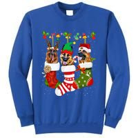 Ger Shepherd In Socks Xmas Reindeer Santa Elf Dog Cool Gift Sweatshirt