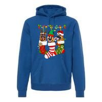 Ger Shepherd In Socks Xmas Reindeer Santa Elf Dog Cool Gift Premium Hoodie