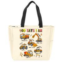 God Says I Am Construction Bible Verse Truck Zip Tote Bag
