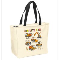 God Says I Am Construction Bible Verse Truck Zip Tote Bag