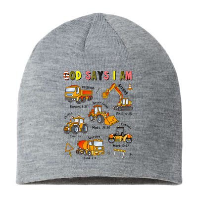 God Says I Am Construction Bible Verse Truck Sustainable Beanie