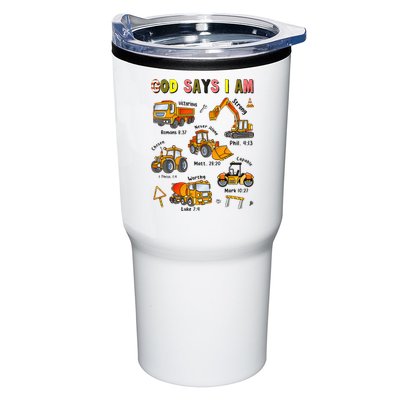 God Says I Am Construction Bible Verse Truck Tumbler