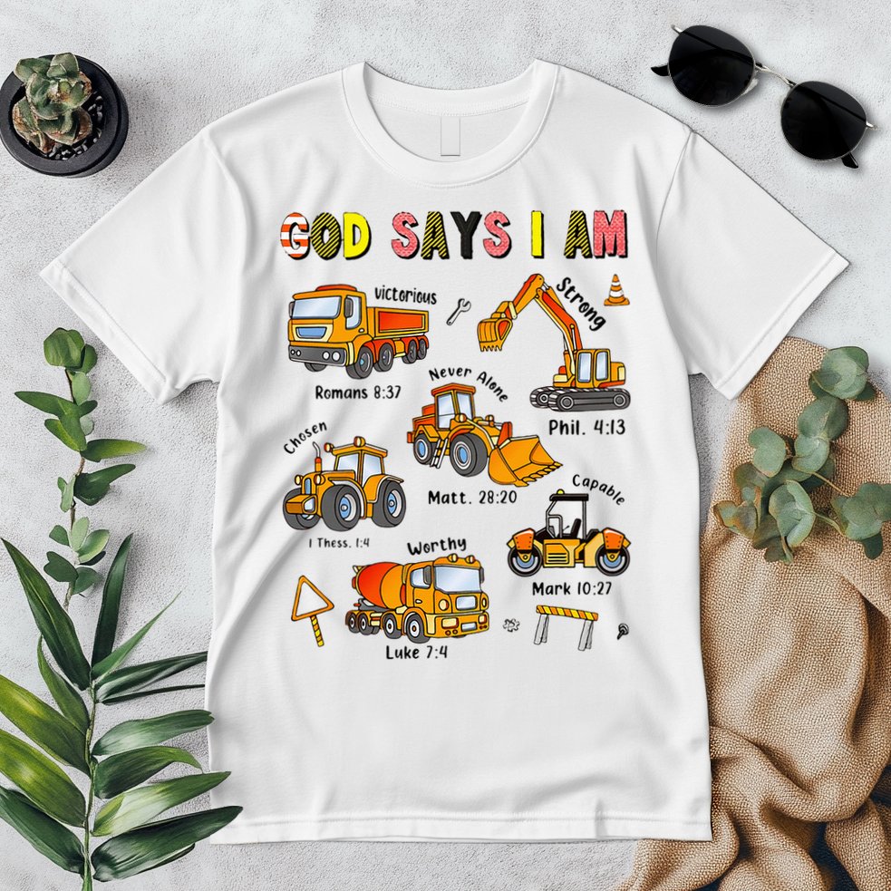 God Says I Am Construction Bible Verse Truck Premium T-Shirt