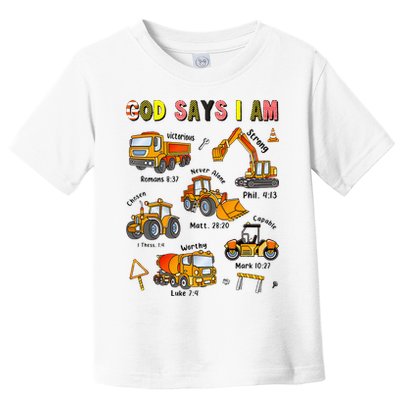God Says I Am Construction Bible Verse Truck Toddler T-Shirt