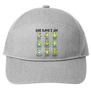 God Says I Am Christian Frog Love Funny Religious Jesus 7-Panel Snapback Hat