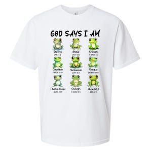 God Says I Am Christian Frog Love Funny Religious Jesus Sueded Cloud Jersey T-Shirt