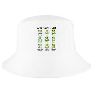 God Says I Am Christian Frog Love Funny Religious Jesus Cool Comfort Performance Bucket Hat