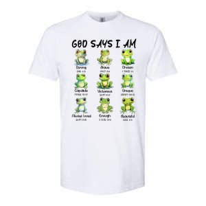 God Says I Am Christian Frog Love Funny Religious Jesus Softstyle CVC T-Shirt