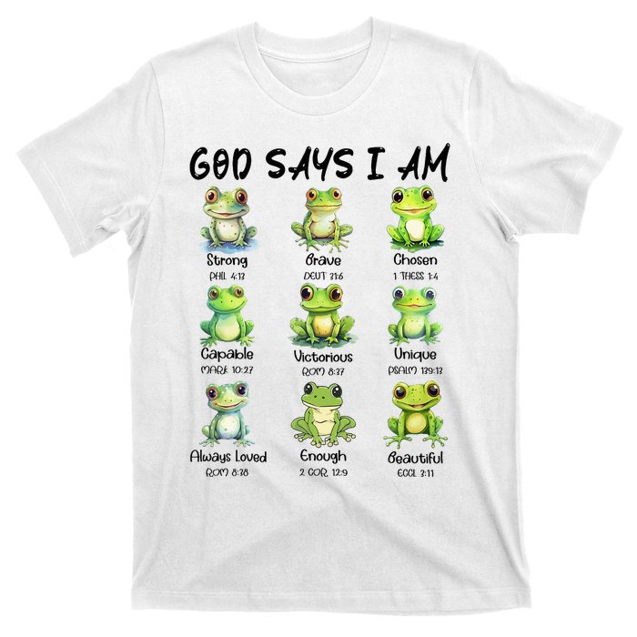 God Says I Am Christian Frog Love Funny Religious Jesus T-Shirt