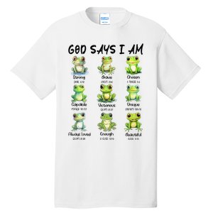 God Says I Am Christian Frog Love Funny Religious Jesus Tall T-Shirt