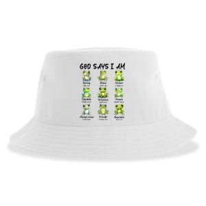 God Says I Am Christian Frog Love Funny Religious Jesus Sustainable Bucket Hat