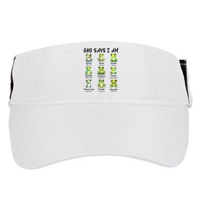 God Says I Am Christian Frog Love Funny Religious Jesus Adult Drive Performance Visor