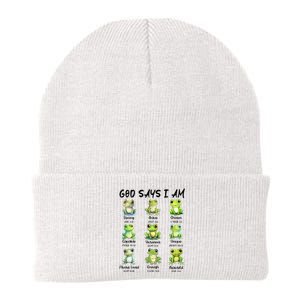 God Says I Am Christian Frog Love Funny Religious Jesus Knit Cap Winter Beanie