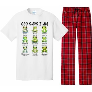 God Says I Am Christian Frog Love Funny Religious Jesus Pajama Set