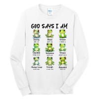 God Says I Am Christian Frog Love Funny Religious Jesus Tall Long Sleeve T-Shirt