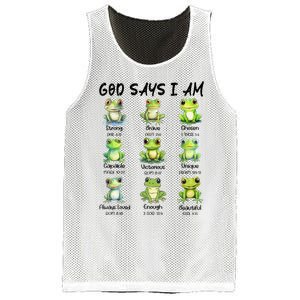 God Says I Am Christian Frog Love Funny Religious Jesus Mesh Reversible Basketball Jersey Tank