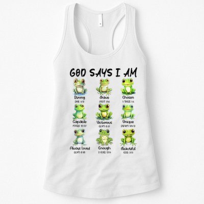 God Says I Am Christian Frog Love Funny Religious Jesus Womens Tank Top
