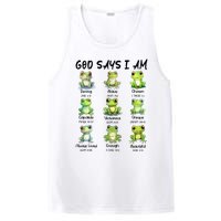 God Says I Am Christian Frog Love Funny Religious Jesus PosiCharge Competitor Tank