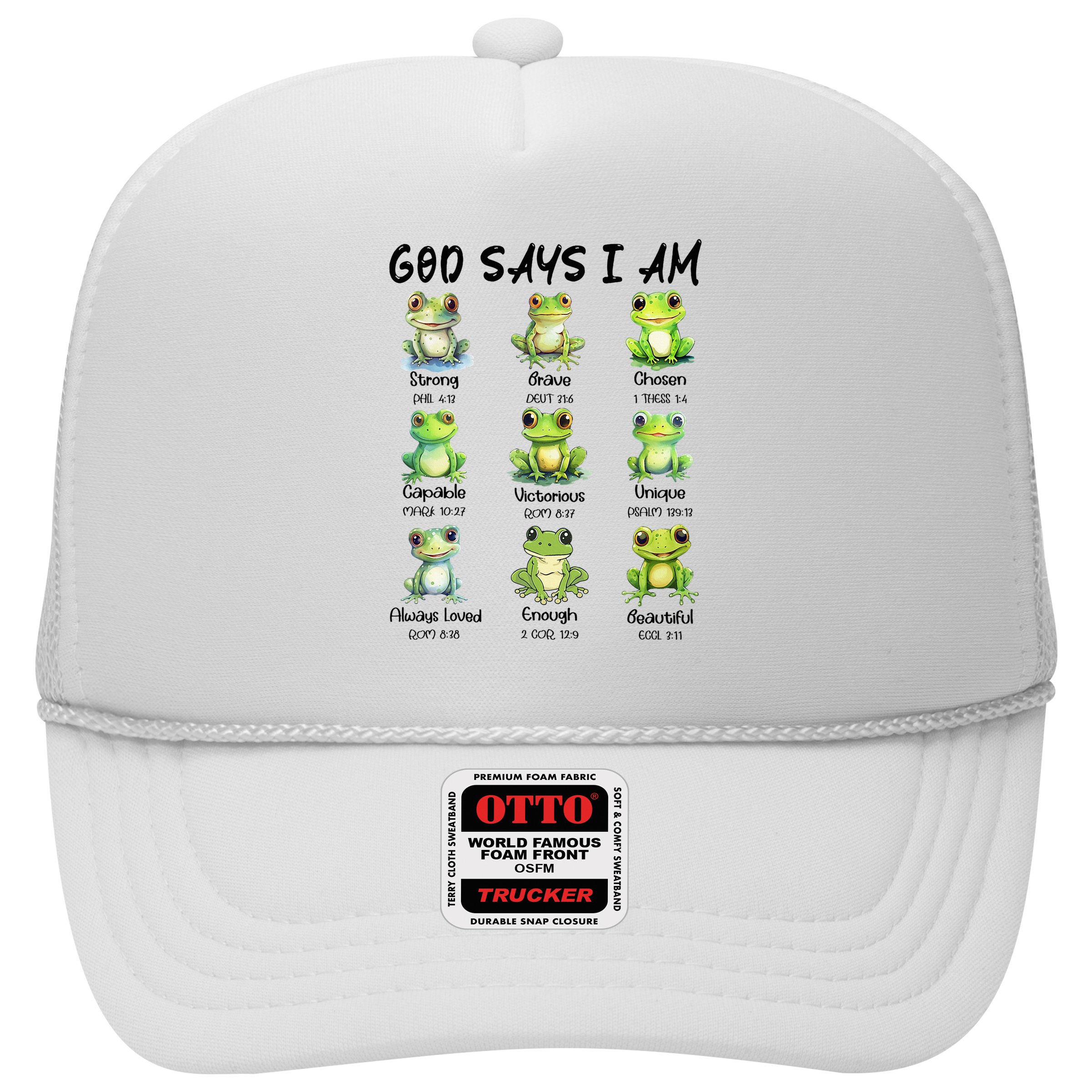 God Says I Am Christian Frog Love Funny Religious Jesus Hat
