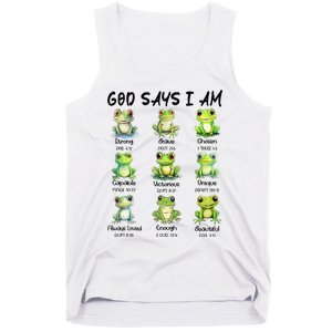 God Says I Am Christian Frog Love Funny Religious Jesus Tank Top