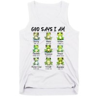 God Says I Am Christian Frog Love Funny Religious Jesus Tank Top