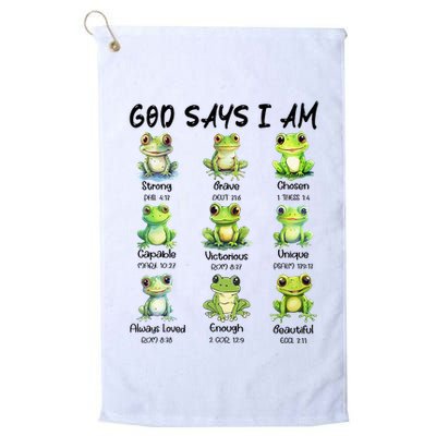 God Says I Am Christian Frog Love Funny Religious Jesus Golf Towel