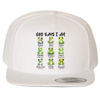 God Says I Am Christian Frog Love Funny Religious Jesus Wool Snapback Cap