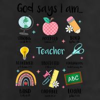 God Says I Am Teacher Life 7 Panel Mesh Trucker Snapback Hat