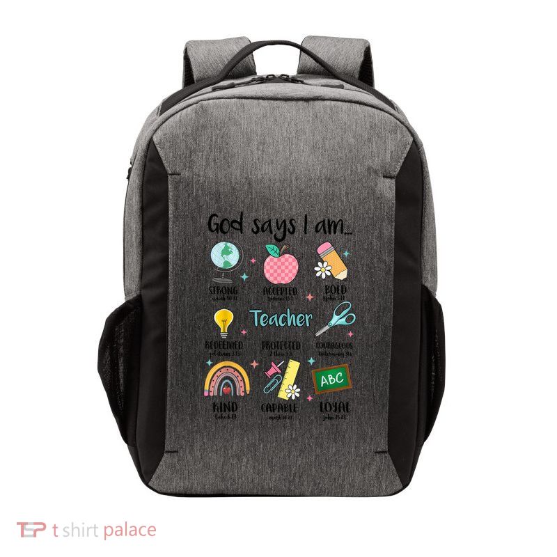 God Says I Am Teacher Life Vector Backpack