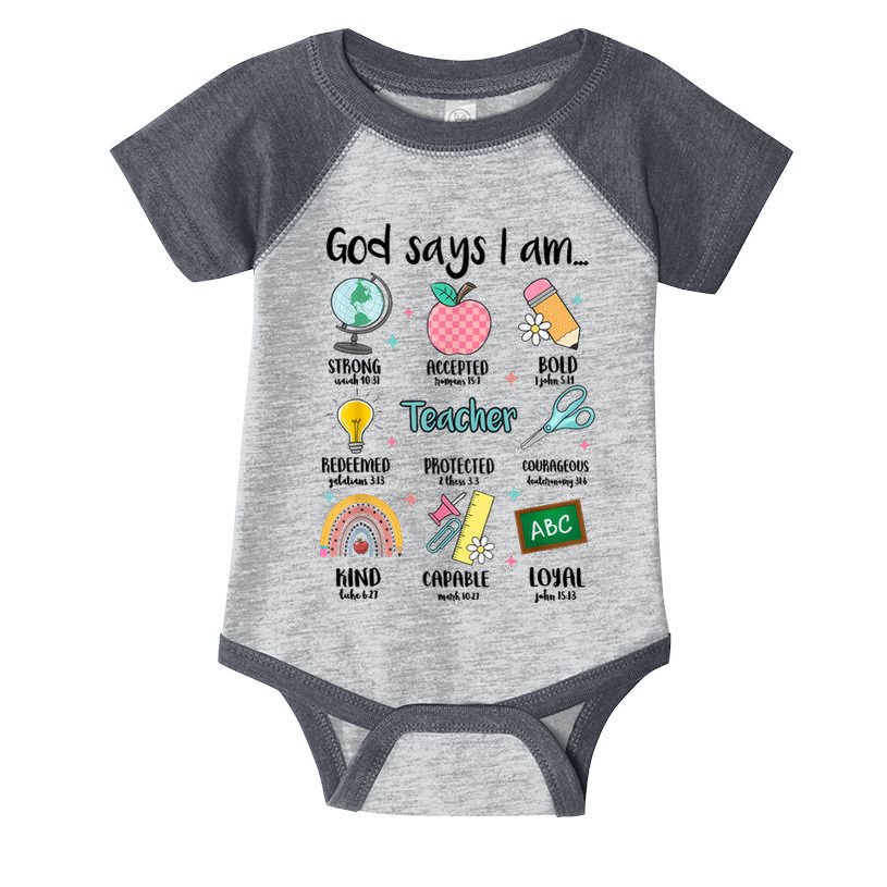 God Says I Am Teacher Life Infant Baby Jersey Bodysuit