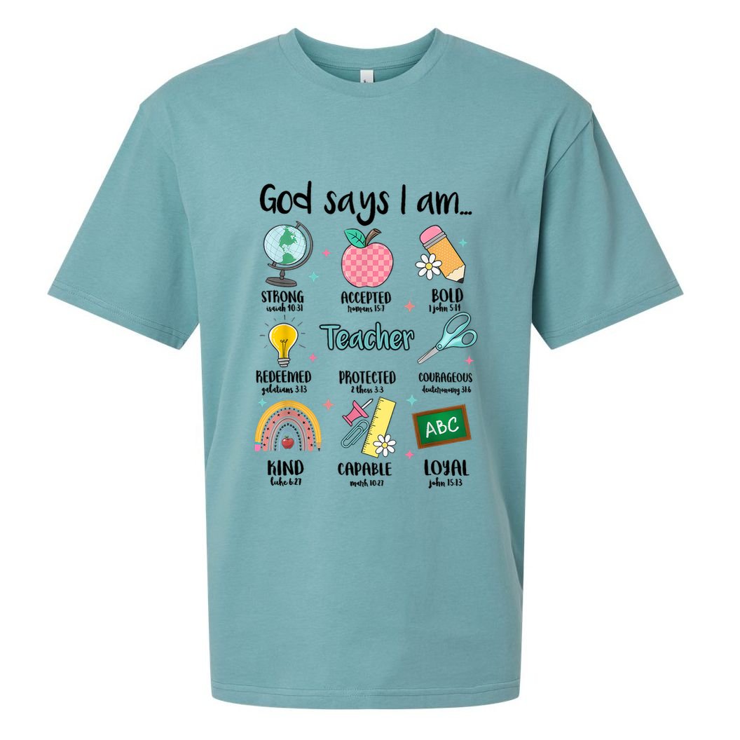 God Says I Am Teacher Life Sueded Cloud Jersey T-Shirt
