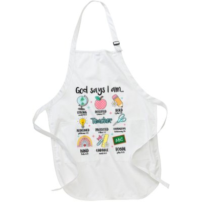 God Says I Am Teacher Life Apron