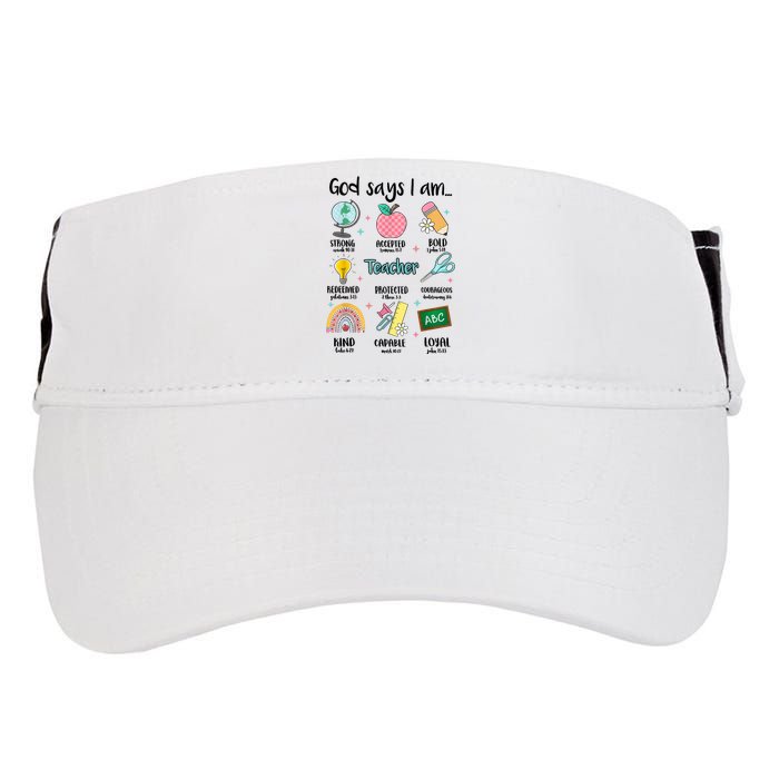 God Says I Am Teacher Life Adult Drive Performance Visor