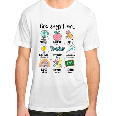 God Says I Am Teacher Life Adult ChromaSoft Performance T-Shirt