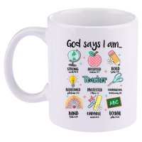 God Says I Am Teacher Life 11oz C Handle Ceramic Mug