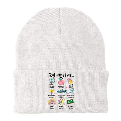 God Says I Am Teacher Life Knit Cap Winter Beanie