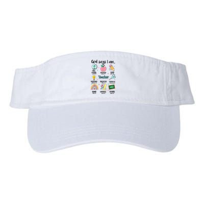 God Says I Am Teacher Life Valucap Bio-Washed Visor