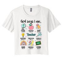 God Says I Am Teacher Life Women's Crop Top Tee